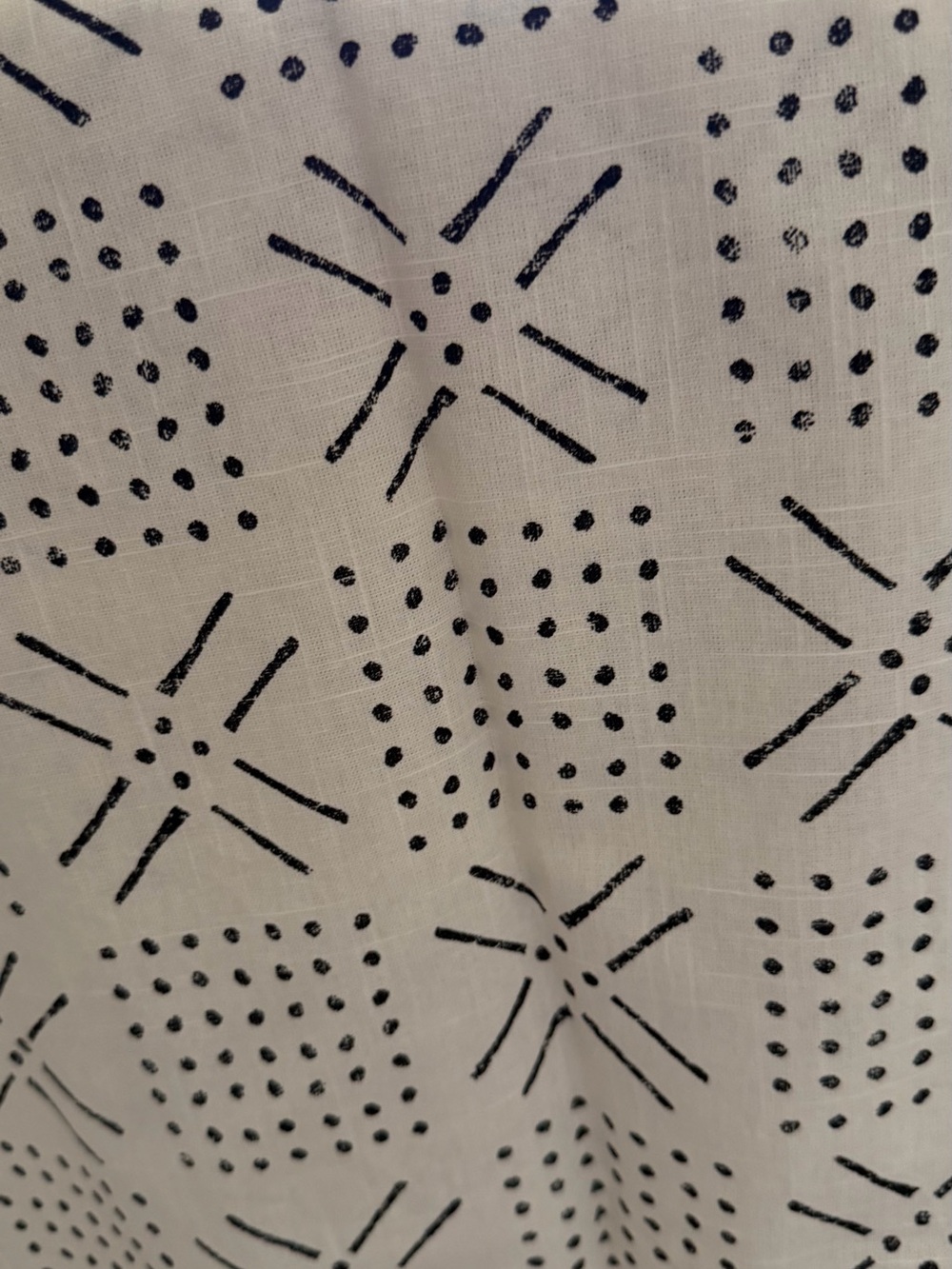 Cotton Black Dot & Star Print Shower Curtain